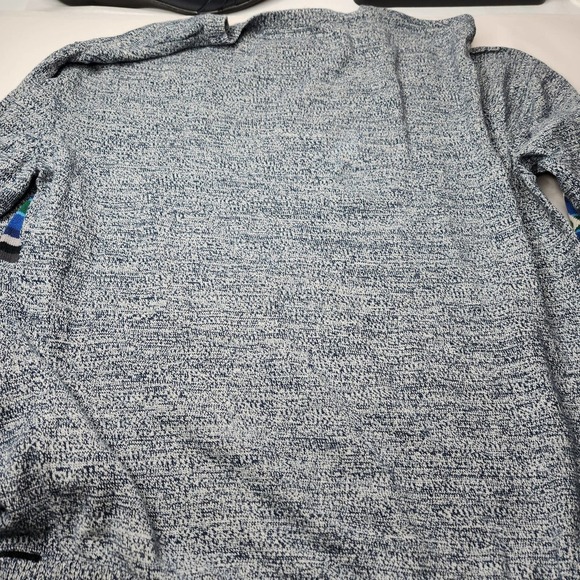 On the Byas Rib Knit Pullover Horizontal Crewneck Gray Medium Southwest Design - Picture 7 of 7